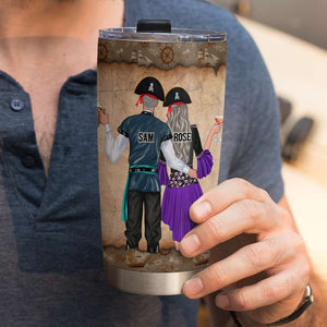 Personalized Pirate Couple Tumbler - A Pirate's Life For Us - Tumbler Cup - GoDuckee