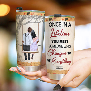 Someone Who Changes Everything, Personalized Couple Swing Tumbler - Tumbler Cup - GoDuckee