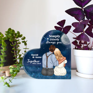 Simply Utterly Always You Personalized Couple Plaque, Gift For Couple - Decorative Plaques - GoDuckee