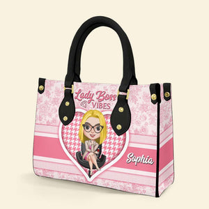 Personalized Office Girl Boss Leather Bag, Lady Boss Vibes - Leather Bag - GoDuckee
