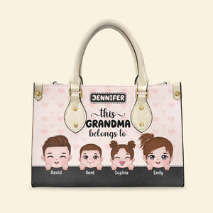 This Belong To, Personalized Leather Bag, Gift For Family - Leather Bag - GoDuckee