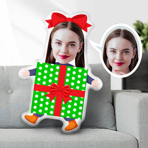 Pretty Girl With Birthday Gift Box, Custom Face Pillow 300 - Pillow - GoDuckee