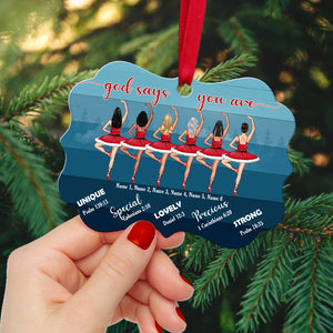 God Says You Are Unique Special - Personalized Ballet Ornament - Christmas Gift for Ballet Girls - Ornament - GoDuckee