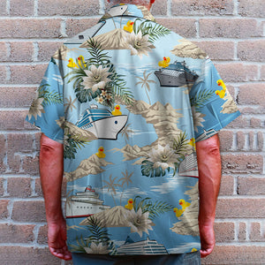 Personalized Cruising Duck CoupleHawaiian Shirt - Let The Duck Hunting Begin - Floral Pattern - Hawaiian Shirts - GoDuckee