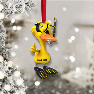 Snorkeling Yellow Duck - Personalized Christmas Ornament - Gifts for Snorkelers - Ornament - GoDuckee