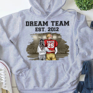 Dream Team Personalized Football Couple Shirt, Gift For Couple - Shirts - GoDuckee