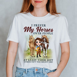 I Prefer My Horses Over People, Bestfriend Horses T-shirt Hoodie Sweatshirt - Shirts - GoDuckee