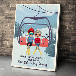 Uplifting Each Other And Still Going Strong, Personalized Ski Couple Poster & Canvas - Poster & Canvas - GoDuckee