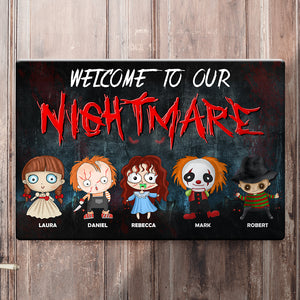 Welcome To Our Nightmare Personalized HLW Metal Sign, Gift For Family - Metal Wall Art - GoDuckee