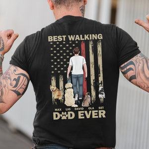 Best Walking Dad Ever Personalized Shirt, Gift For Dog Lovers, Father's Day Gift - Shirts - GoDuckee