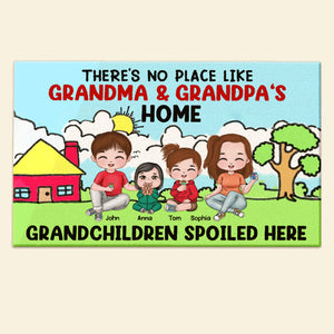 There's No Place Like Grandma & Grandpa's Home - Personalized Grandma Doormat - Gift For Family - Doormat - GoDuckee