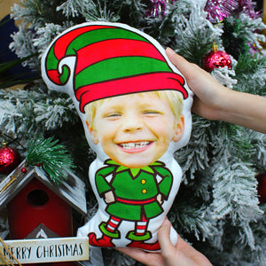Custom Face Pillow, Love Family, Little Elf Boy, Christmas Gifts - Pillow - GoDuckee