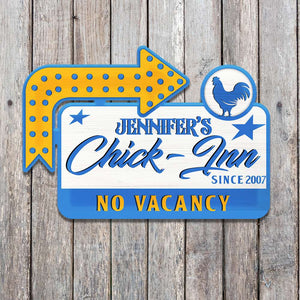 Chick Inn No Vacancy Personalized Layer Wood Art - Wood Sign - GoDuckee