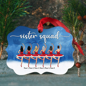 Ballet Sister Squad - Personalized Sister Friend Benelux Ornament - Best Gift For Soul Sisters - Back Ballet Dancers - Ornament - GoDuckee