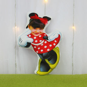 Custom Face Pillow, Love Family, Pretty Girl In Red Dot Dress - Pillow - GoDuckee