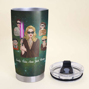 Mother's Day - Personalized S.W Mother & Kid Tumbler Cup - Moms Rule The Galaxy MOM2104 - Tumbler Cup - GoDuckee