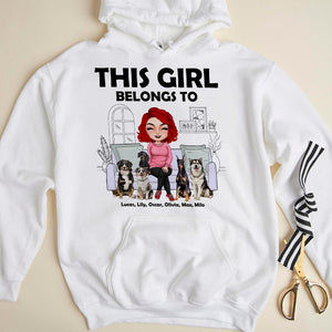 Personalized Single & Dog Shirt, This Girl Belongs To, Gift For Dog Lover - Shirts - GoDuckee