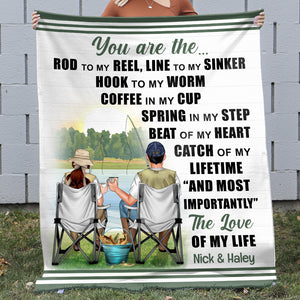 Fishing Couple You Are The Rod To My Reel, Personalized Blanket - Blanket - GoDuckee
