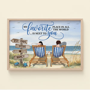 My Favorite You Is Next to Place In All The World, Couple On The Beach Canvas Poster - Poster & Canvas - GoDuckee