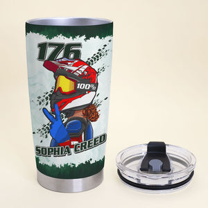 Personalized Motocross Girl Tumbler Cup - I May Look Like Sugar and Spice - Tumbler Cup - GoDuckee