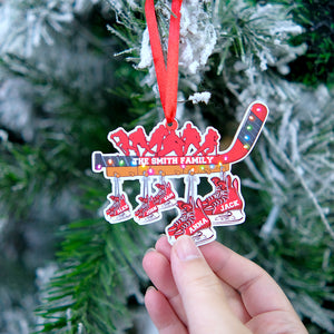 Hockey Family Personalized Custom Shape Ornament, Christmas Gift - Ornament - GoDuckee