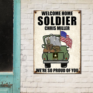 We Are So Proud Of You Personalized Military Metal Sign - Metal Wall Art - GoDuckee