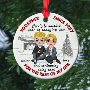 Together For The Rest Of My Life Personalized Couple Ornament, Christmas Tree Decor - Ornament - GoDuckee