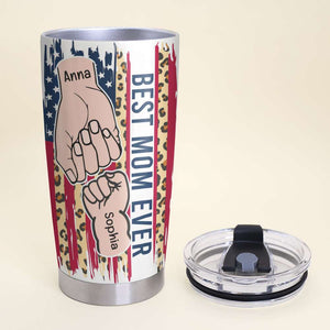 I Am A Lucky Mom Of A Freaking Awesome Daughter/Son, Personalized Tumbler, Mother And Kid Fist Bump Tumbler, Mother's Day, Birthday Gift For Mom - Tumbler Cup - GoDuckee