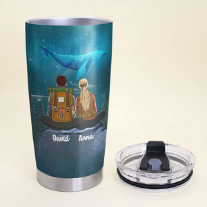 Personalized Hiking Couple Tumbler - Places We Went, Places We'll Go - Sitting On Mountain - Tumbler Cup - GoDuckee
