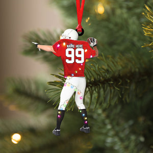 Back American Football Player - Personalized Christmas Ornament- Gift For Football Players - Ornament - GoDuckee
