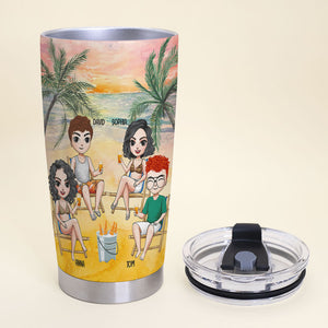 Personalized Friends Beach Tumbler Cup Friends Drinking On Beach Are We Drunk - Tumbler Cup - GoDuckee