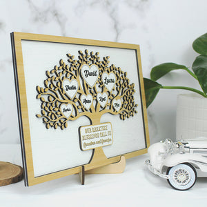 Family Our Greatest Blessings, Personalized Layered Wood Sign Stand, Family Gifts - Wood Sign - GoDuckee