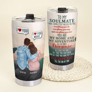 I Love You I Love You More, Couple Loving Personalized Tumbler - Tumbler Cup - GoDuckee