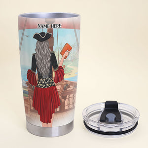 Personalized Book Lover Tumbler - Pirate Girl There Is More Treasure In Books Than In All The Pirate's Loot On Treasure Island - Tumbler Cup - GoDuckee