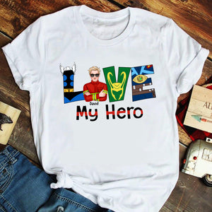 Custom Letters, Personalized Firefighter's Wife Shirt, Love My Hero - Shirts - GoDuckee