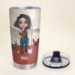 I Just Want To Work On My Farm And Hang Out With My Chickens - Personalized Tumbler Cup - Tumbler Cup - GoDuckee