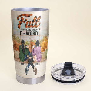 Personalized Friends Tumbler - Fall Stuff, Can't wait to pick pumpkins, drink hot cocoa, hide in a huge pile of leaves - Tumbler Cup - GoDuckee