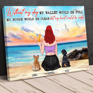 Personalized Dog Mom Poster - Without Dog My Heart Would Be Empty - On Beach - Poster & Canvas - GoDuckee