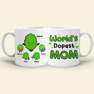 World's Dopest Mom, Personalized Mug, Gift For Mom, Mother's Day Gift, Mom's Little Buds - Coffee Mug - GoDuckee