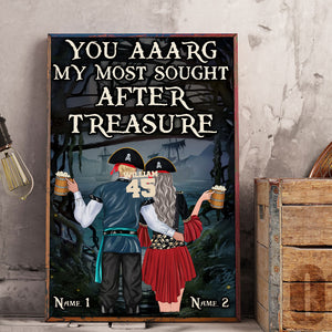Personalized Pirate Couple Poster - You Aaarg My Most Sought After Treasure - Beer Lover - Poster & Canvas - GoDuckee
