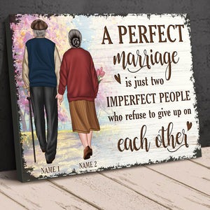 Personalized Old Couple Poster - Refuse To Give Up On Each Other - Hoding Hand - Poster & Canvas - GoDuckee