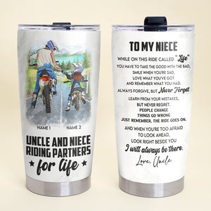 Personalized Motocross Tumbler - Father and Daughter - Riding Partners For Life - Tumbler Cup - GoDuckee