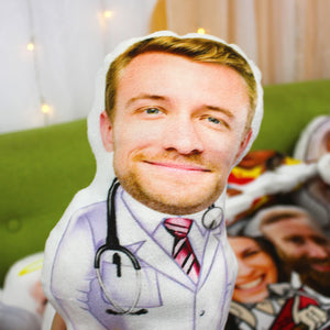 Custom Face Pillow, Love Family, Doctor In White Blouse - Pillow - GoDuckee