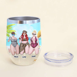 Personalized Bikini Girls Trip Wine Tumbler - How To Have A Beach Body - Leopard Pattern - Wine Tumbler - GoDuckee
