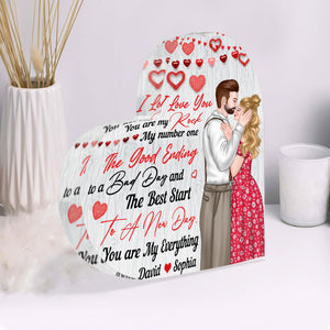 You Are My Rock, Personalized Heart Shaped Acrylic Plaque, Gifts For Couple - Decorative Plaques - GoDuckee