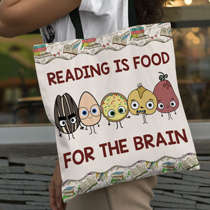 Teacher Reading Is Food For The Brain Tote Bag - Tote Bag - GoDuckee