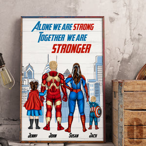 Super Family, Together We Are Stronger - Personalized Canvas Print - Gift For Family - Poster & Canvas - GoDuckee