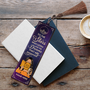 Book To The Stars Who Listen And The Dreams That Are Answered Personalized Wooden Bookmark - Bookmarks - GoDuckee