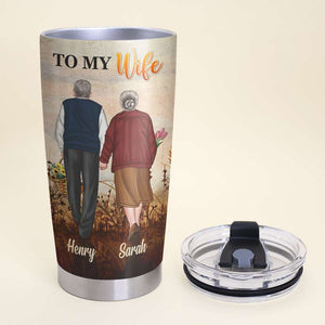 Personalized Old Couple Tumbler Cup - Love, Your Grumpy Old Husband CPL1412 - Tumbler Cup - GoDuckee