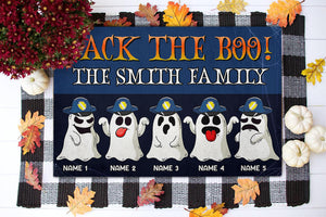 Back The Boo - Personalized Ghost Police Family Doormat - Doormat - GoDuckee